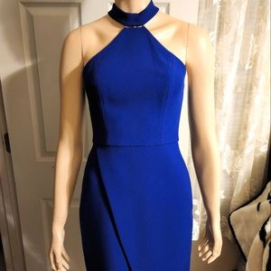 BCBG Maxazria "Makenna" blue halter mini dress Size 0